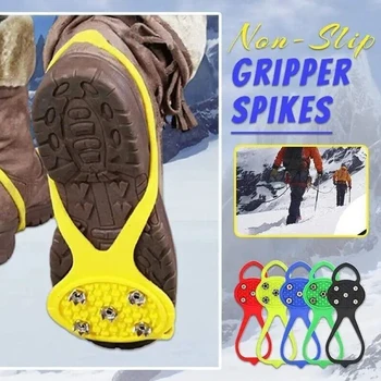 1Pair 5 Prezoane de Zăpadă Gheață de Prindere Gheață de Iarnă pantofi de Alpinism Pantofi Piroane Mânere Pene Peste Pantofi Acoperă Crampoane De 5 Culori