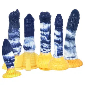 BESTIE Lichid de Silicon Vibrator pentru Femei de sex Masculin Matrubation Sex Anal Toy Penis Fals Colorate ventuza Vibrator Adulti 18 Bunuri