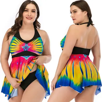De mari Dimensiuni Femei Înot Conservator Bikini Tip Split Trei puncte Mari Dimensiuni de Fată Dolofan FEMEI costum de Baie de talie mare