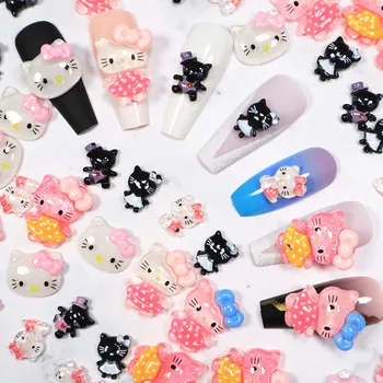 30buc/Set Kawaii Sanrioed Hello Kitty Desene animate Drăguț DIY Nail Patch Accesorii Decor Luminos Anime Fete Jucarii Cadou