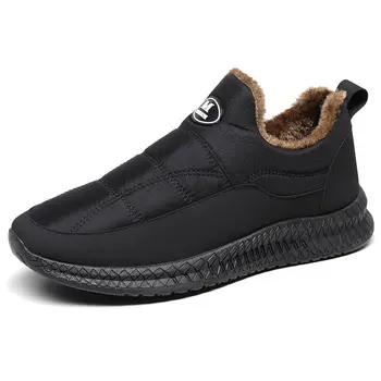 Barbati Pantofi Casual De Iarna Marca Om De Pluș Pantofi De Bumbac Lumină Nouă Respirabil Plat Confortabil Pantofi Pentru Bărbați Plus Dimensiune 39-44