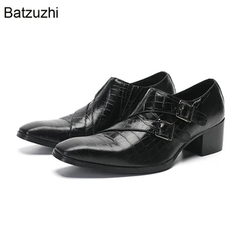 Batzuzhi Manual Lux Mens Pantofi de Afaceri Formal Pantofi din Piele Catarama Decor Negru Rochie din Piele Încălțăminte pentru Bărbați, 38-47!