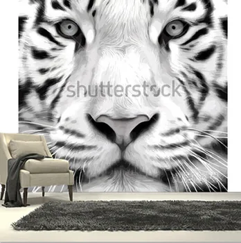 Personalizate 3D pictura murala mare,Alb cap de tigru papel de parede ,canapea camera de zi TV de perete hârtie de perete dormitor