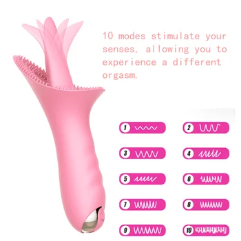 5PS Stimulator Clitoridian Delicată Limba Vibrator Pentru Femei Oral Oral punctul G și Clitorisul Biberon Masaj Vaginal Masturbator