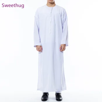 Arabă Islamică Îmbrăcăminte Jubba Bărbați Musulmani Echipa Robe Musulmani Rochie Oman Qamis Homme Arabia Saudită Islam Costume Costume Cosplay