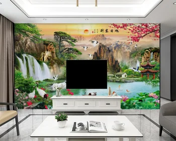 wellyu tapet 3D pictura Peisaj Cascada de apă generează bogăție TV canapea spate Personalizate living dormitor murală обои