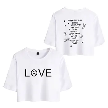Lil Peep Tricou Harajuku Topuri de Vara Kawaii Femei T-shirt de Moda Sexy cu Maneci Scurte de Dragoste de Top de Imprimare Haine de Fata