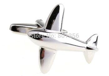 Promovare!! Avionul Butoni de argint de culoare de moda de argint avion design material cupru transport gratuit