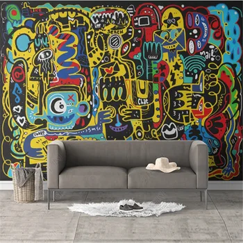 Tendință modernă imagini de Fundal Graffiti Industriale Decor Abstract Murală Tapet pentru Camera de zi cu TV, Canapea de Fundal gazete de Perete