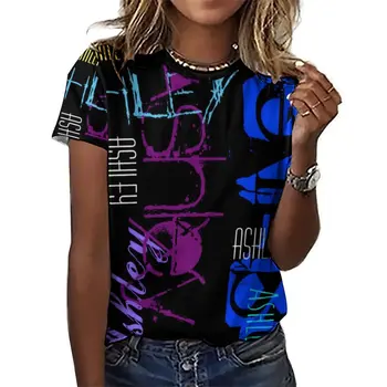 Cuvântul Graffiti Print T Shirt HWC Moderne, Camasi Maneca Scurta Basic Tee Cămașă de Vară Grafice de Top Teuri de Dimensiuni Mari