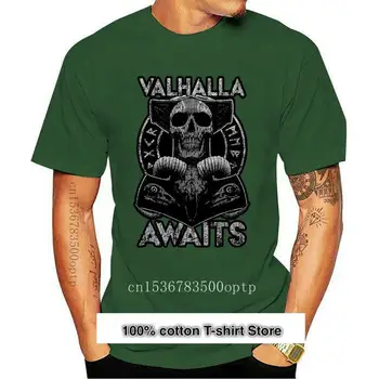 Camiseta vikinga Valhalla Așteaptă, divertida camiseta con calavera de teroare, regalo para fanáticos
