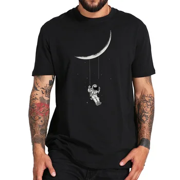 Astronaut tricou Spațiu de Desfășurare În Luna Digital Print T-shirt cu Maneci Scurte Dimensiuni 100% Bumbac Amuzant Aviației Tricou
