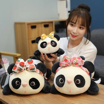 28/45/55/65cm Creative Minți Bowknot Panda de Pluș Jucărie de Pluș Drăguț Moale Animale Cârpă Papusa Fete Copii Cadouri Decor Acasă