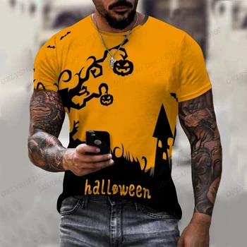 Halloween 3d de Imprimare T-shirt pentru Bărbați de Moda pentru Femei T-shirt pentru Copii Hip Hop Teuri Topuri Dovleac Amuzant Tricou Casual Tricou Truc Sau Trata