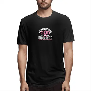 Supraviețuitoare a Cancerului de sân Suport Pink Ribbon Grace G Graphic Tee Barbati cu Maneci Scurte T-shirt Amuzant Topuri de Bumbac