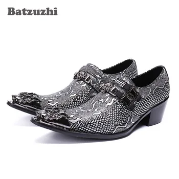 Batzuzhi lucrate Manual din Piele Pantofi Barbati 6.5 cm Tocuri inalte de Fier la Picior Formale Rochie de Pantofi pentru Bărbați de Partid, de Afaceri Zapatos Hombre, US12